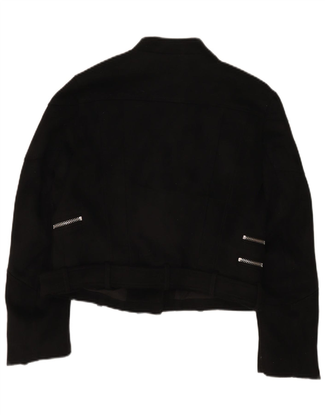 Zara ženska jakna Trafaluc Crop Biker UK 12 Srednji crni poliester