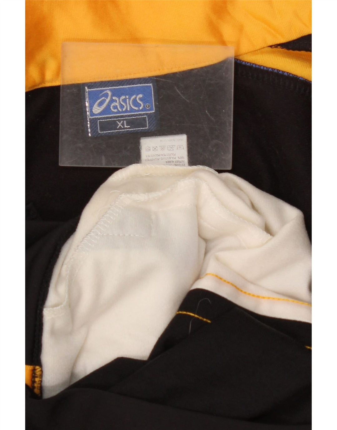 ASICS Mens Graphic Tracksuit Top Jacket XL Black Colourblock Polyester