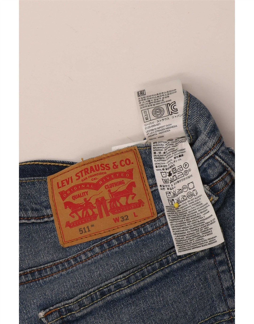 Levi's muške 511 traper kratke hlače W32 srednje plavi pamuk