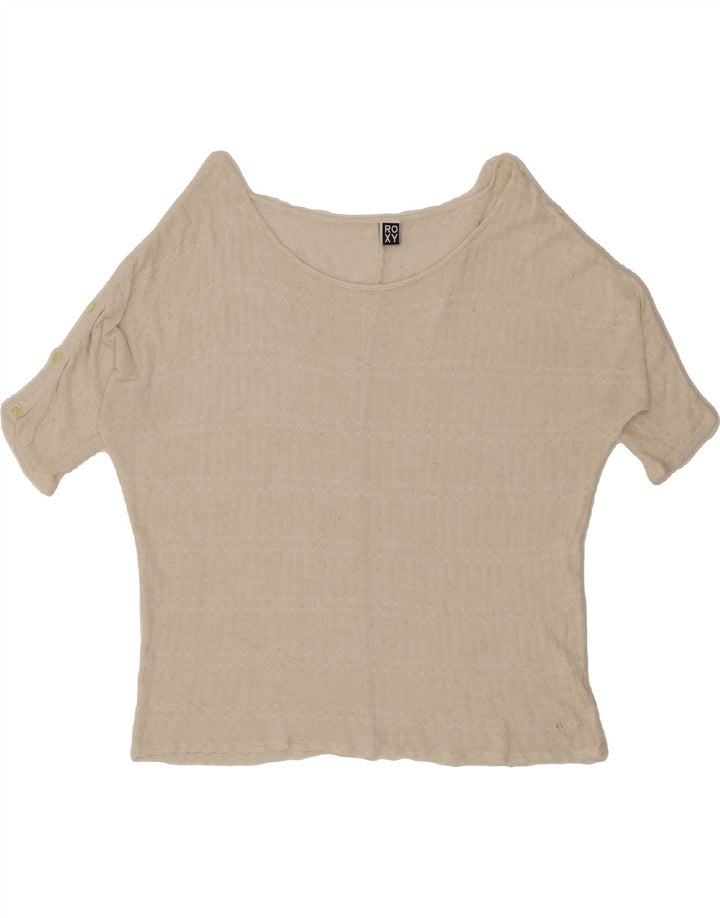 ROXY Womens 1/2 Sleeve Blouse Top UK 16 Large Off White Vintage Roxy and Second-Hand Roxy from Messina Hembry 