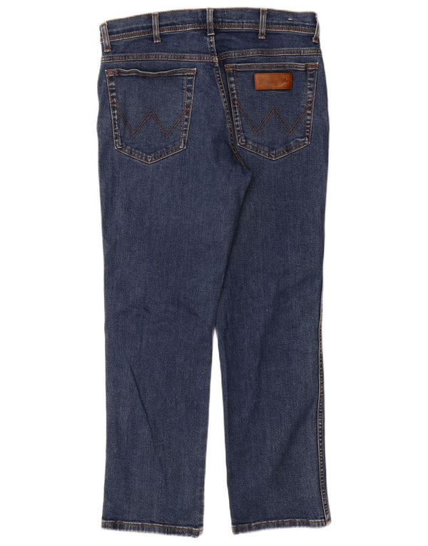 WRANGLER Muške Texas Straight Jeans W34 L30 Plavi pamuk
