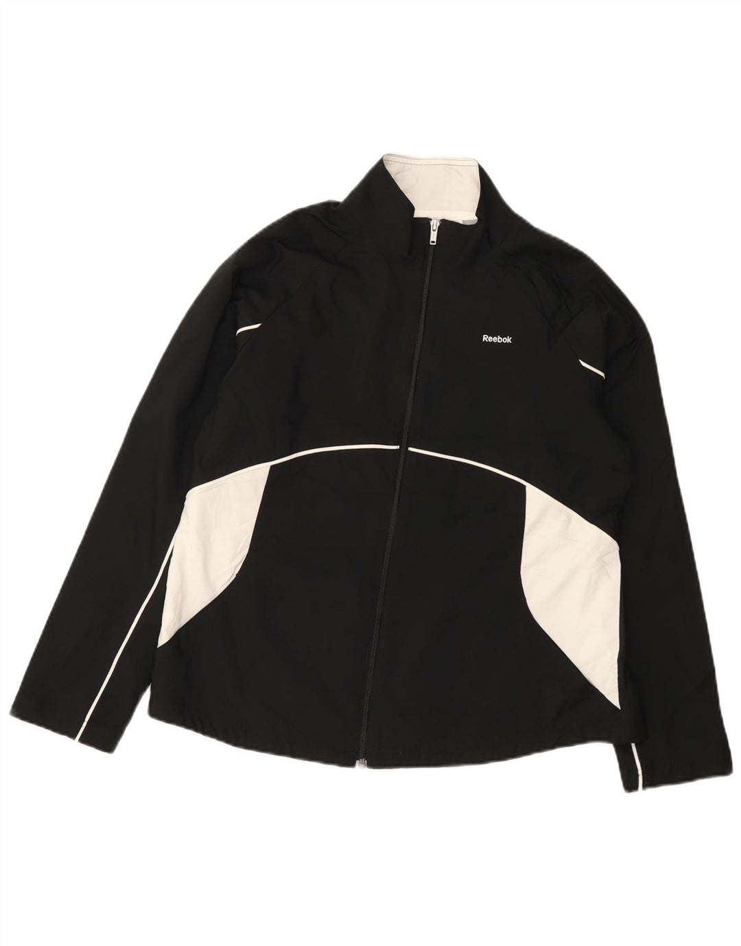 Reebok ženska gornja jakna trenirke UK 16 Large Black Colourblock poliester