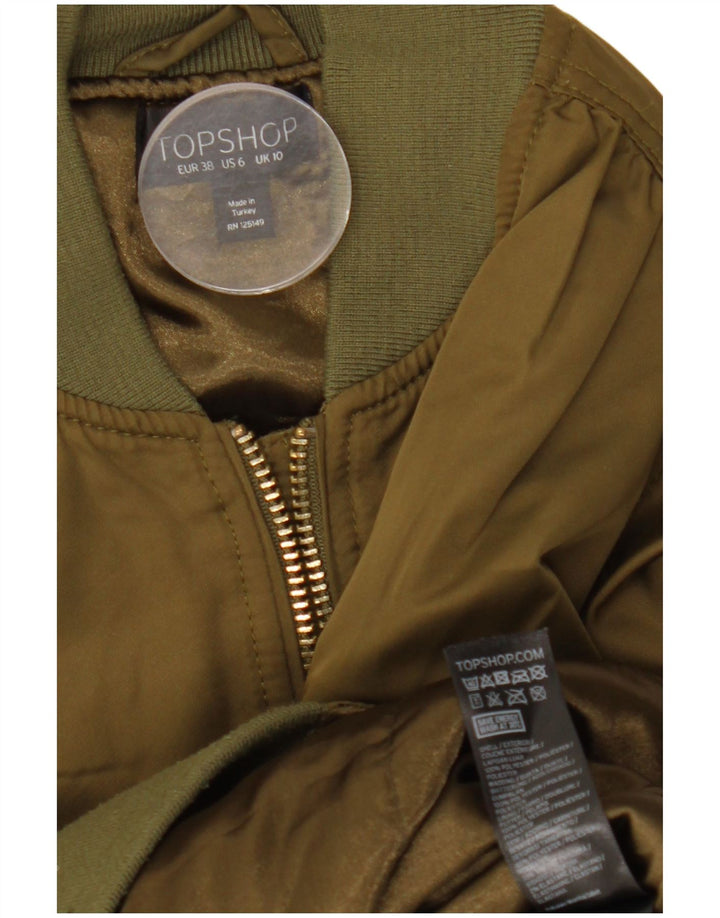 TOPSHOP ženska prevelika bomber jakna UK 10 mali kaki poliester