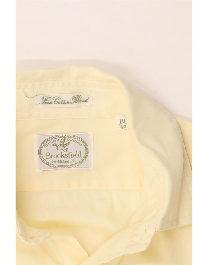 BROOKSFIELD Mens Shirt Size 40 Medium Yellow Vintage Brooksfield and Second-Hand Brooksfield from Messina Hembry 