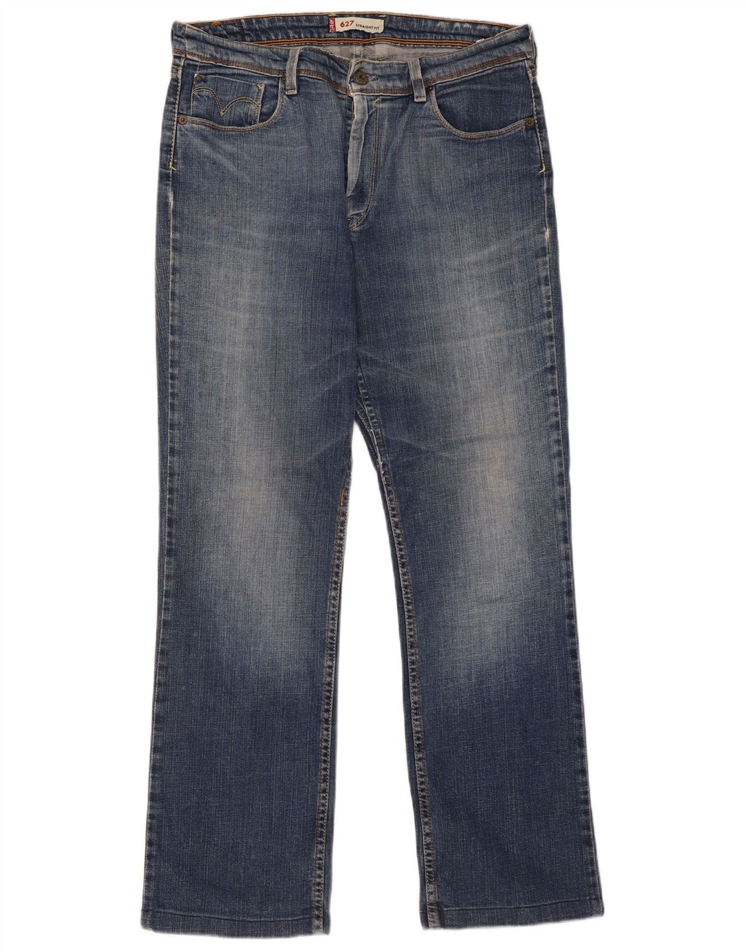 Levi's ženske 627 ravne traperice W34 L30 plavi pamuk