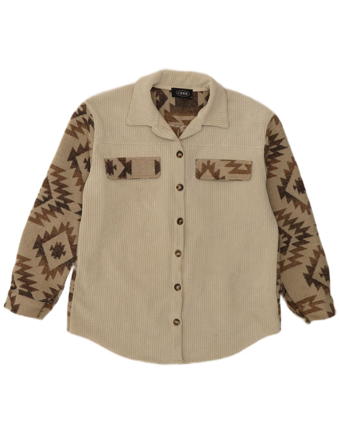 CIDER Ženska majica majica UK 14 srednje bež geometrijski poliester Aztec