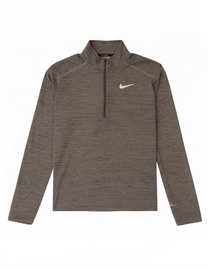 Nike Dri Fit Pulover s izrezom i gornjim dijelom trenirke srednje sive boje