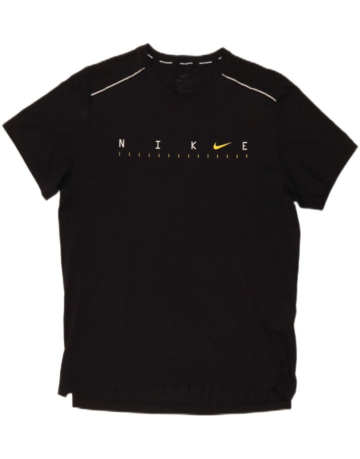 NIKE muška Dri Fit grafička majica kratkih rukava, veliki crni poliester