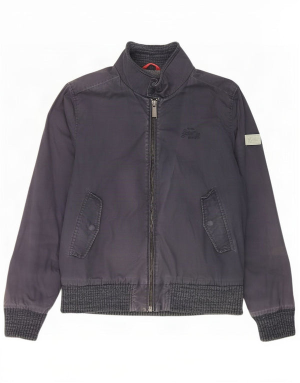 Superdry Womens Sherpa Bomber Jacket UK 18 XL Navy Blue Cotton