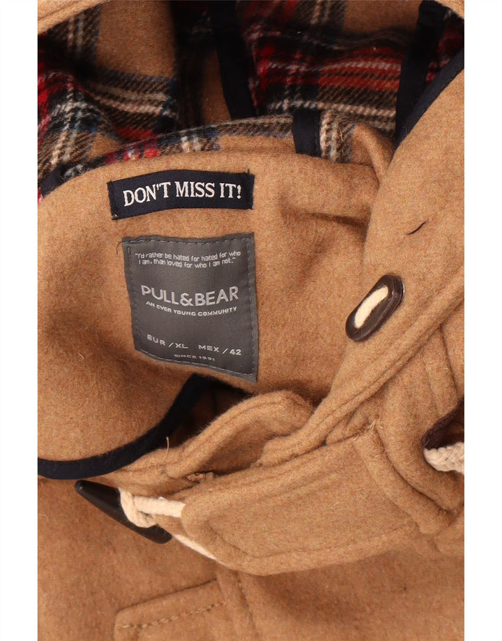 Pull & Bear muški duffle kaput s kapuljačom UK 42 XL bež poliester