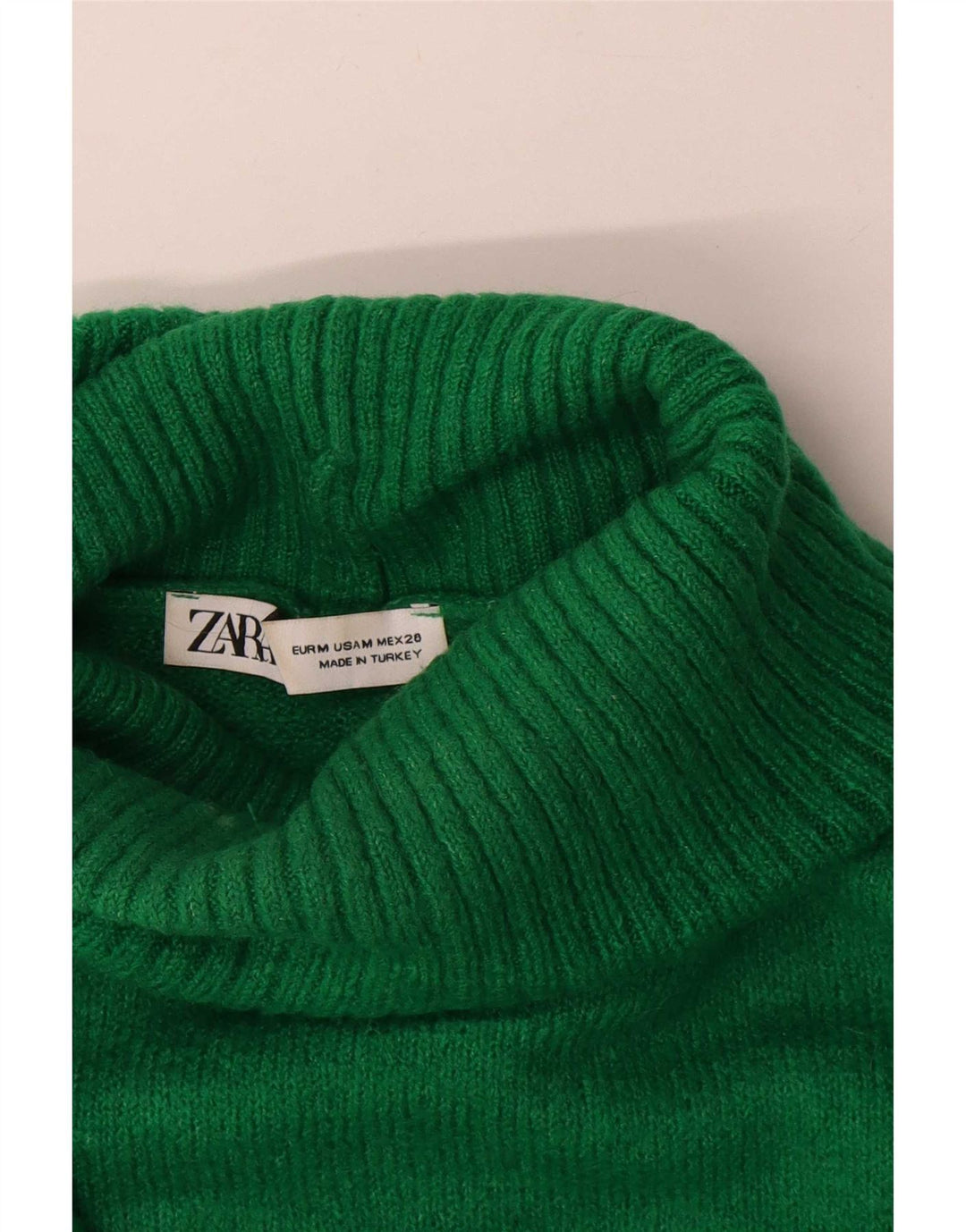 Zara ženski pulover s rol izrezom UK 14 Srednje zelena