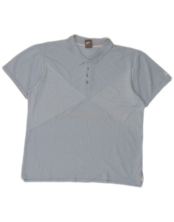 Nike muška polo majica UK 42/44 veliki plavi geometrijski pamuk