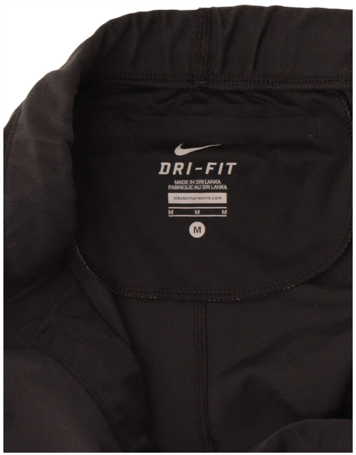 NIKE ženske Dri Fit grafičke tajice UK 12 srednje crne