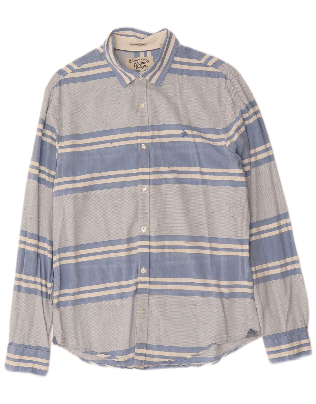 PENGUIN Heritage muška uska košulja srednjeg kroja, pamuk na plave pruge