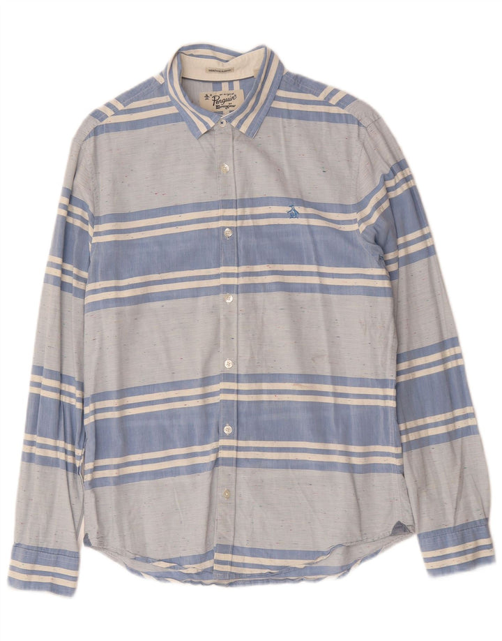 PENGUIN Heritage muška uska košulja srednjeg kroja, pamuk na plave pruge