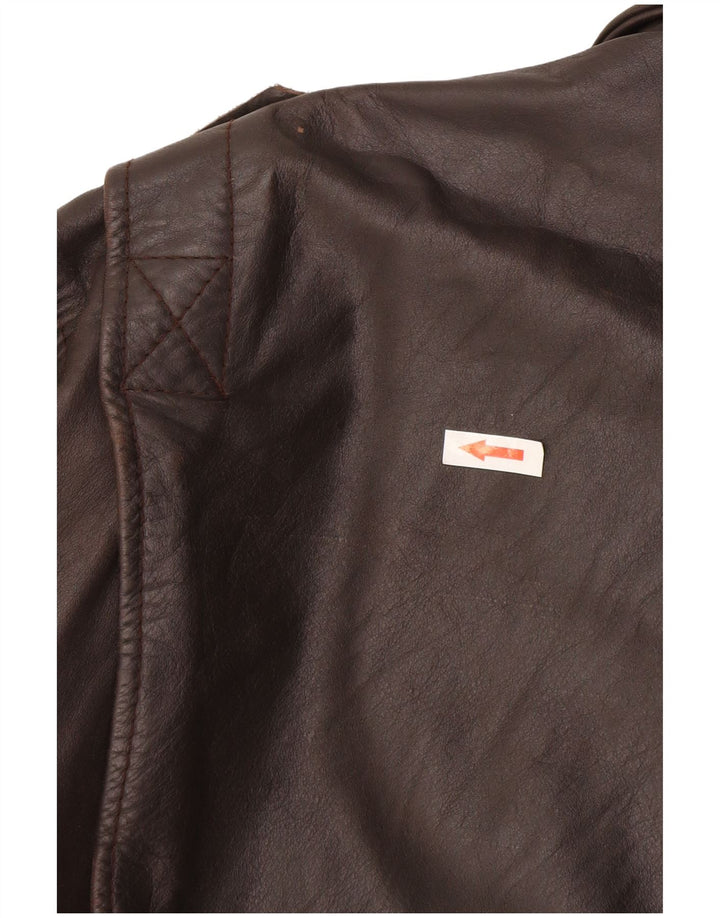 Vintage muška kožna jakna UK 42 XL smeđa