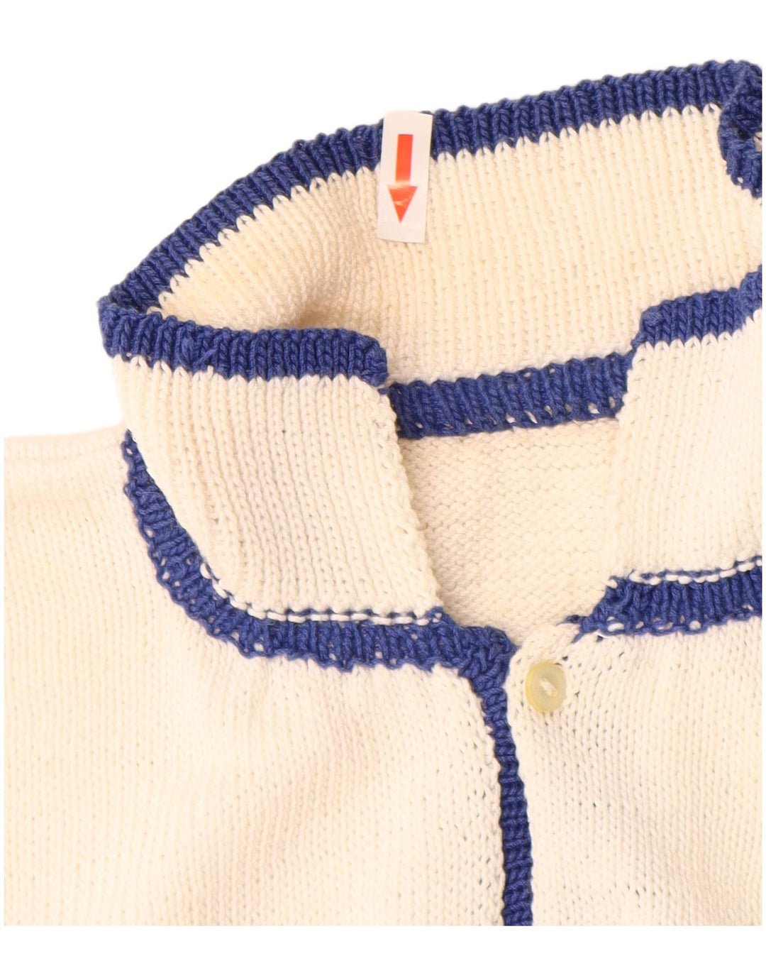 Vintage muški džemper s polo izrezom srednje bijele geometrije