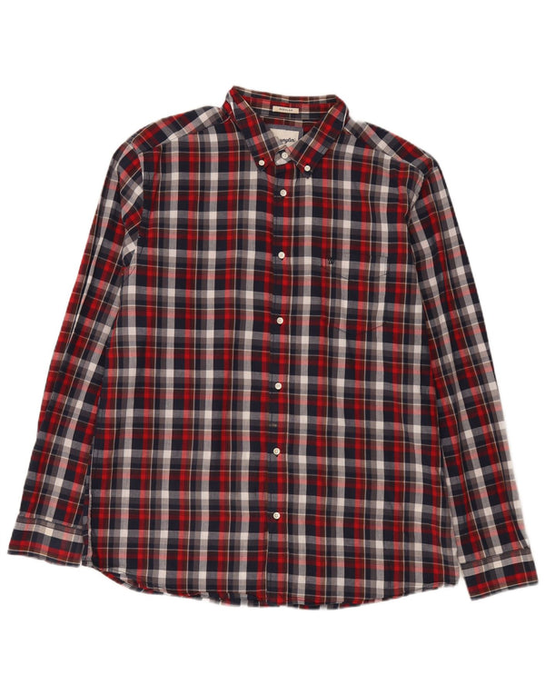 Wrangler muška flanelska košulja XL, crveni karirani pamuk