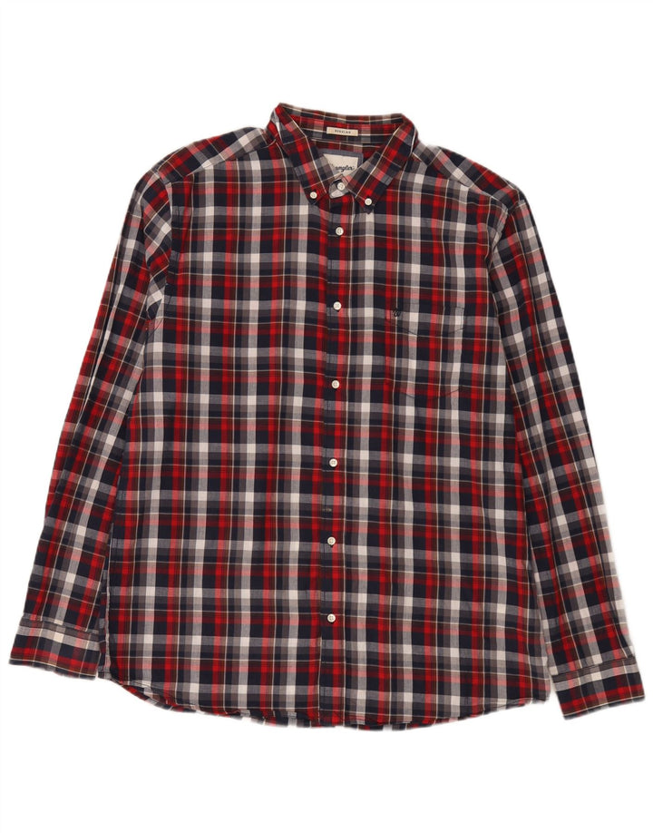 Wrangler muška flanelska košulja XL, crveni karirani pamuk