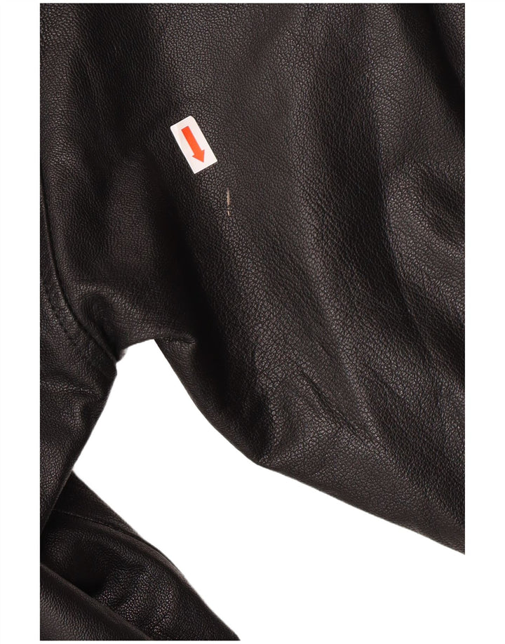 VINTAGE ženski kožni kaput UK 18 XL crna koža