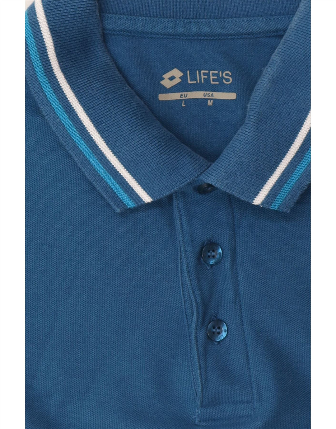 LOTTO Mens Polo Shirt Large Blue Cotton Vintage Lotto and Second-Hand Lotto from Messina Hembry 
