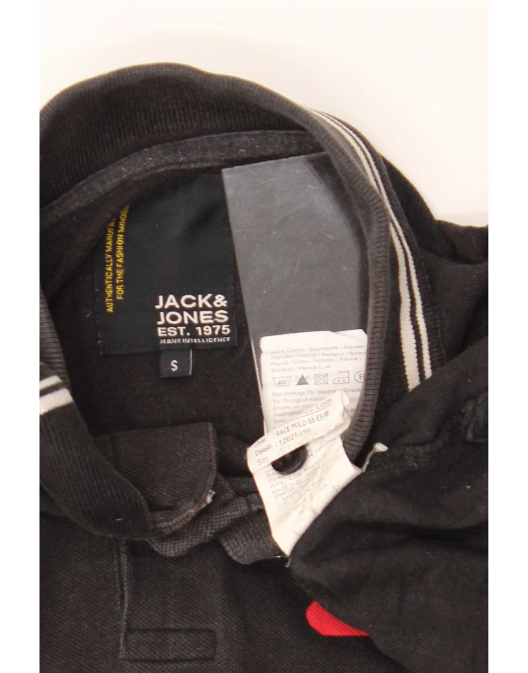 Jack & Jones muška polo majica s grafičkim motivima Mala crna pamučna