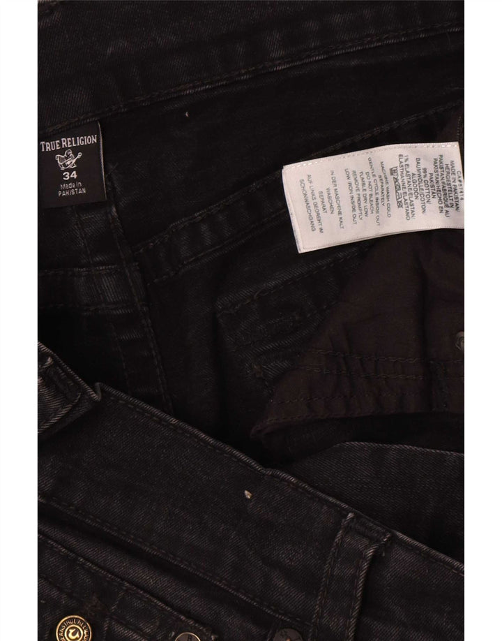 True Religion muške uske traperice W34 L31 crni pamuk