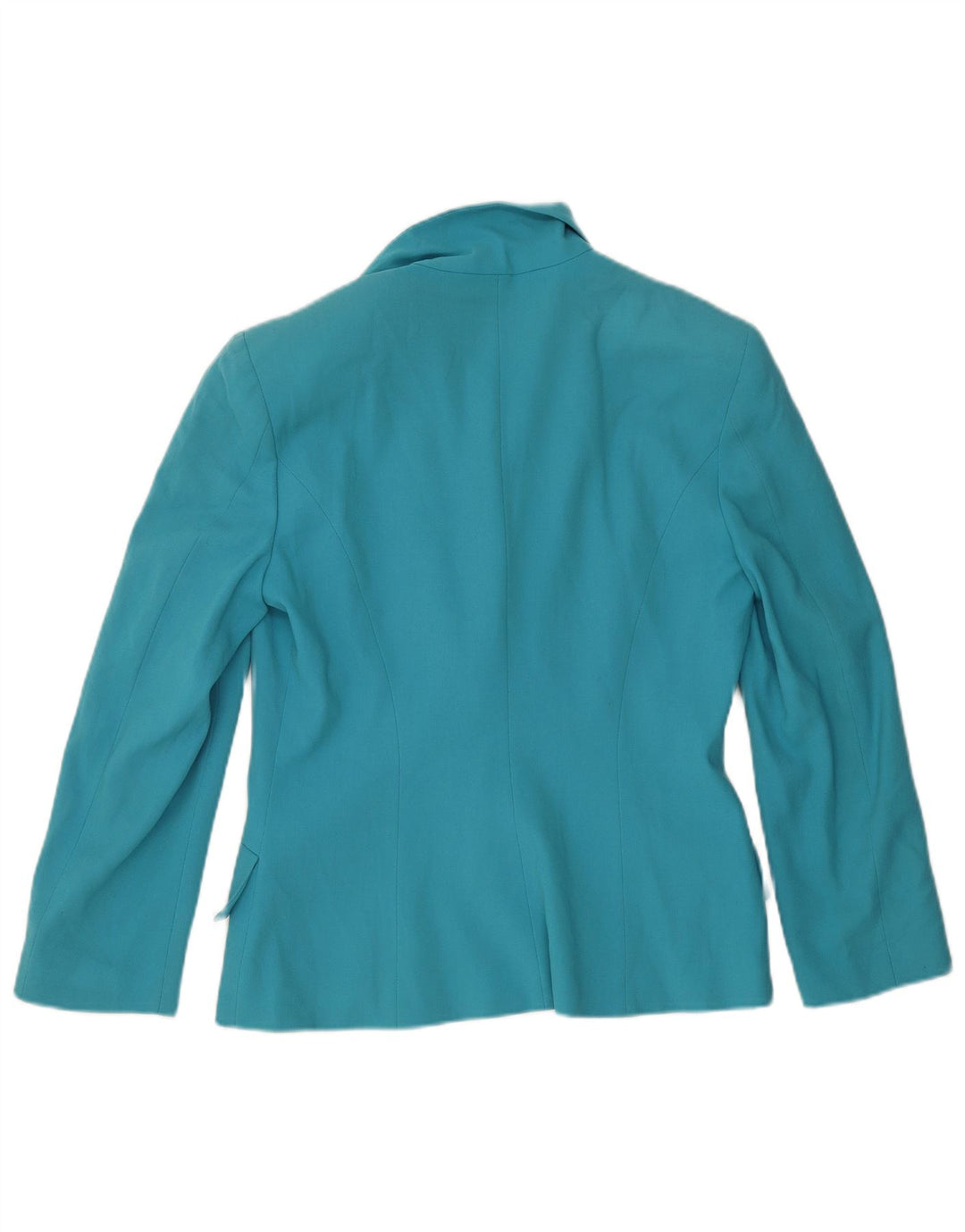Vintage ženski sako s 1 gumbom UK 16 velika plava vuna