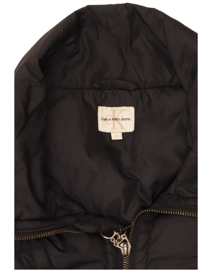 Calvin Klein Jeans Ženska skraćena bomber jakna UK 10 Mali crni poliester