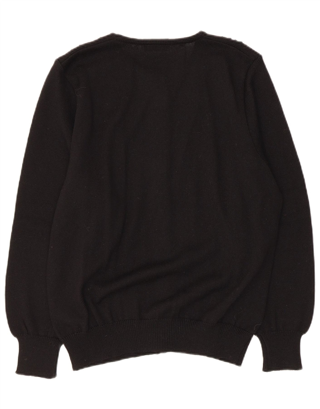 Vintage ženski kardigan džemper UK 14 srednje crne djevičanske vune