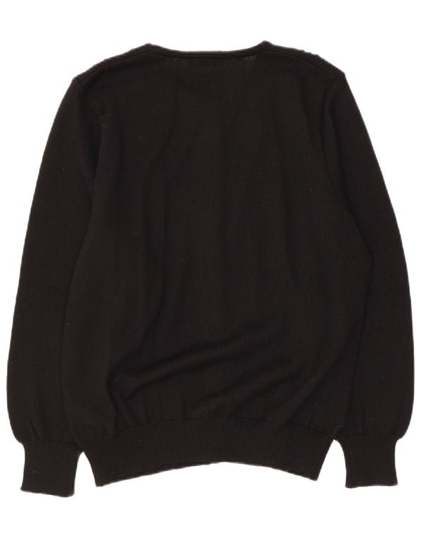 Vintage ženski kardigan džemper UK 14 srednje crne djevičanske vune