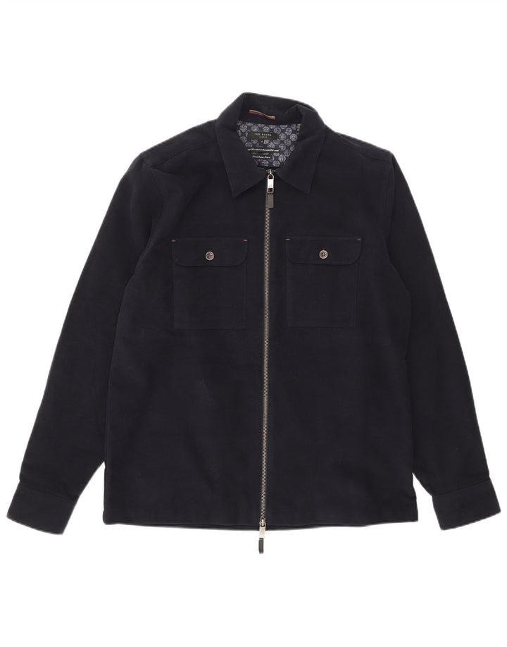 Ted Baker muška bomber jakna veličine 4, veliki tamnoplavi pamuk