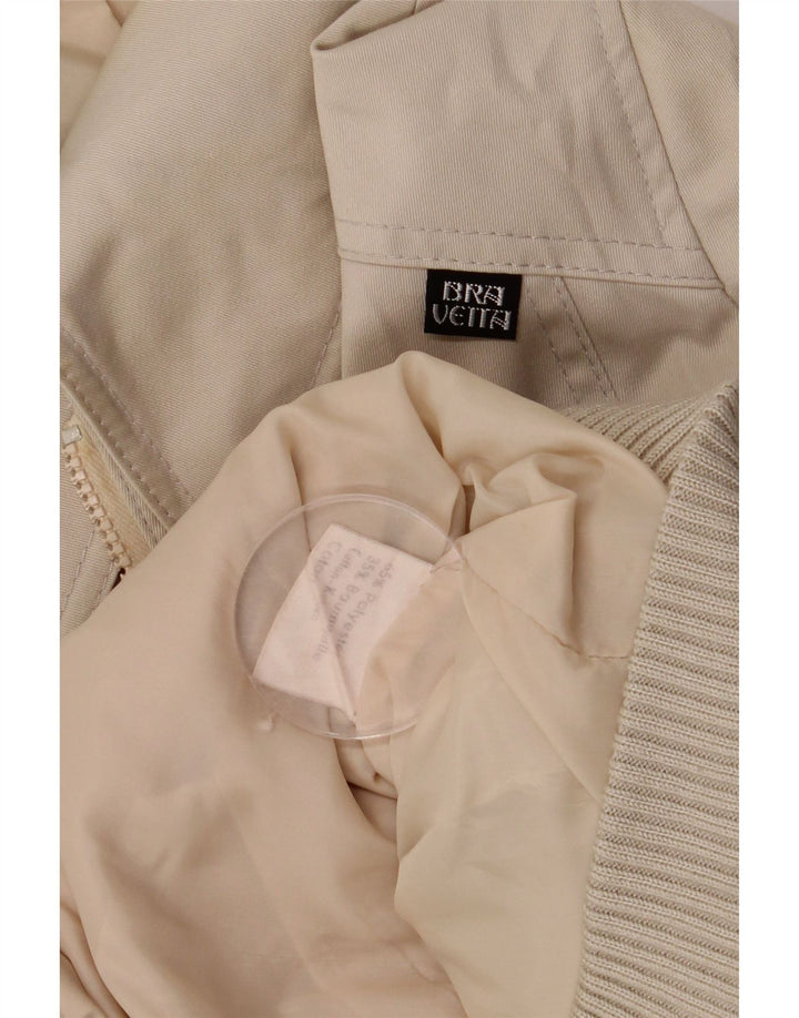 Vintage ženska bomber jakna UK 18 XL bež poliester