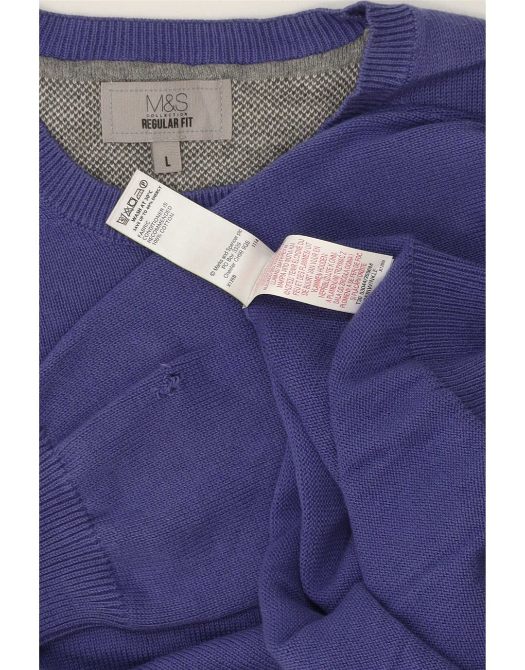 Marks & Spencer, veliki ljubičasti muški džemper s okruglim izrezom Regular Fit