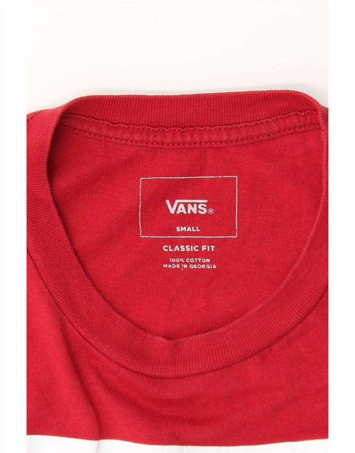 VANS muška klasična majica s dugim rukavima, crvenim pamukom