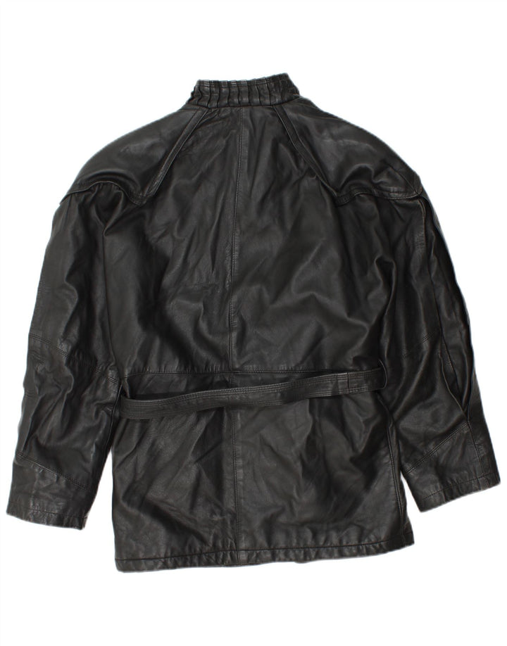 Vintage ženska kožna jakna UK 12 srednje crna