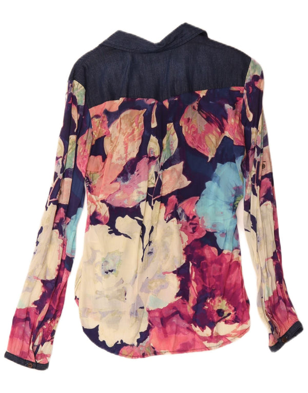 Desigual Womens Pullover Shirt Blouse UK 10 Small Multicoloured Floral