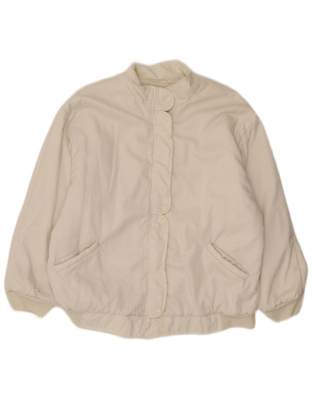 Vintage ženska prevelika bomber jakna UK 18 XL bijela