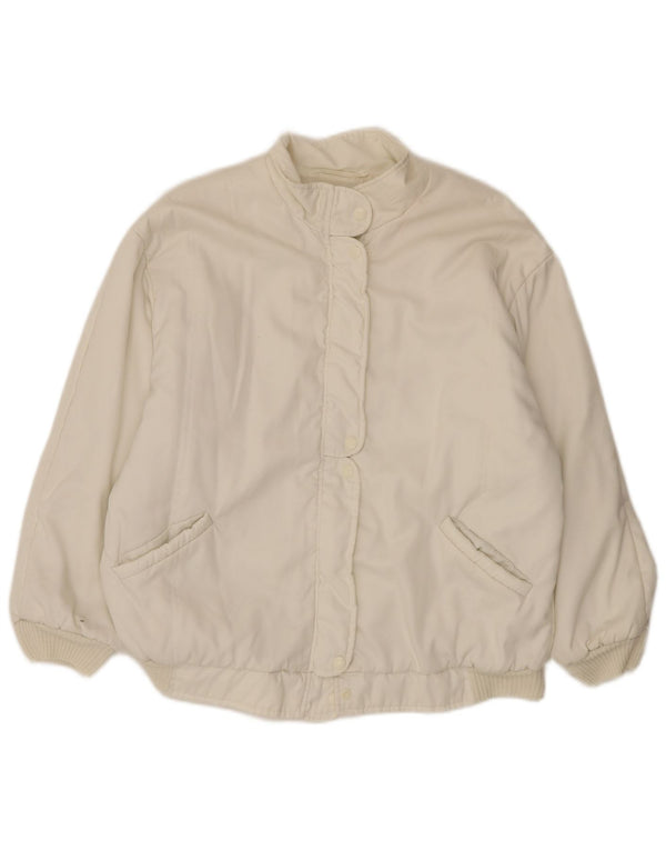 Vintage ženska prevelika bomber jakna UK 18 XL bijela