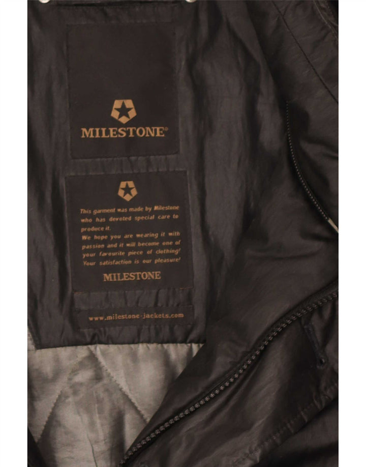 Muška bomber jakna s kapuljačom Milestone UK 44 2XL crni poliester
