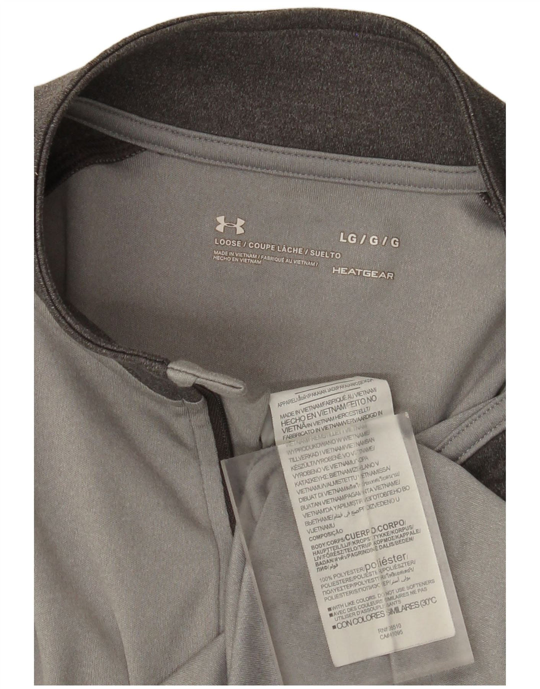Under Armour Top trenirke za muškarce Heat Gear Zip Neck Pulover Large Grey