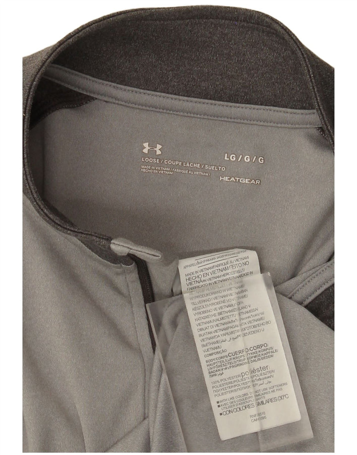 Under Armour Top trenirke za muškarce Heat Gear Zip Neck Pulover Large Grey