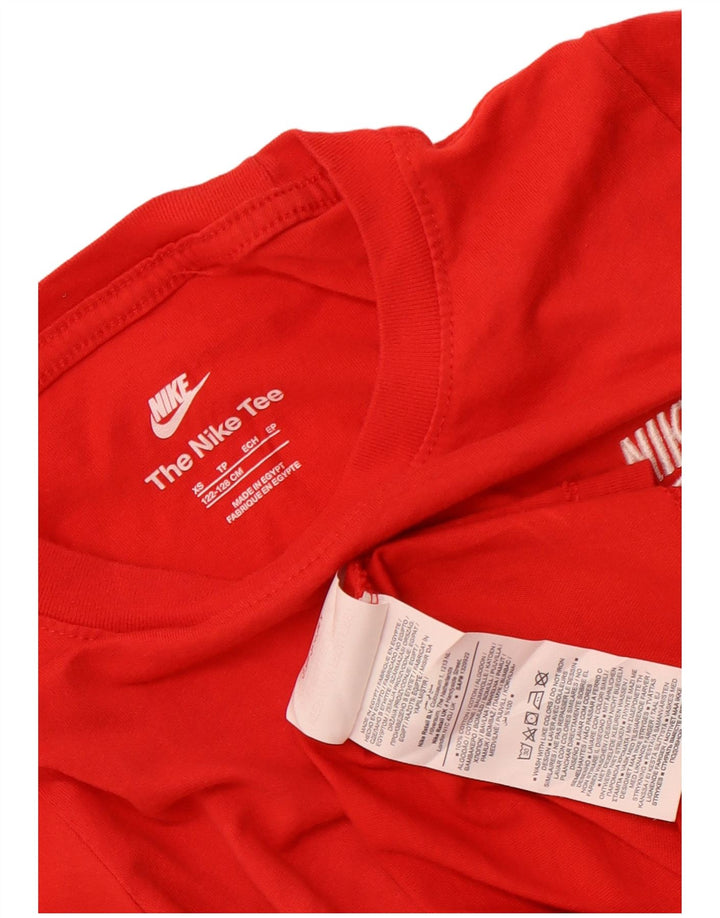 Nike Boys T-Shirt Top 7-8 Years XS Crveni pamuk