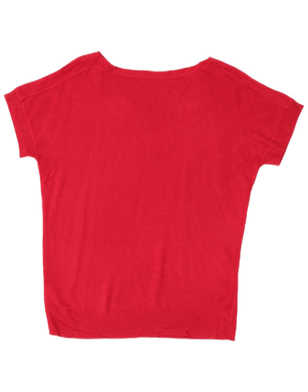 Marks & Spencer ženski džemper s veznim izrezom UK 12 srednje crvene boje