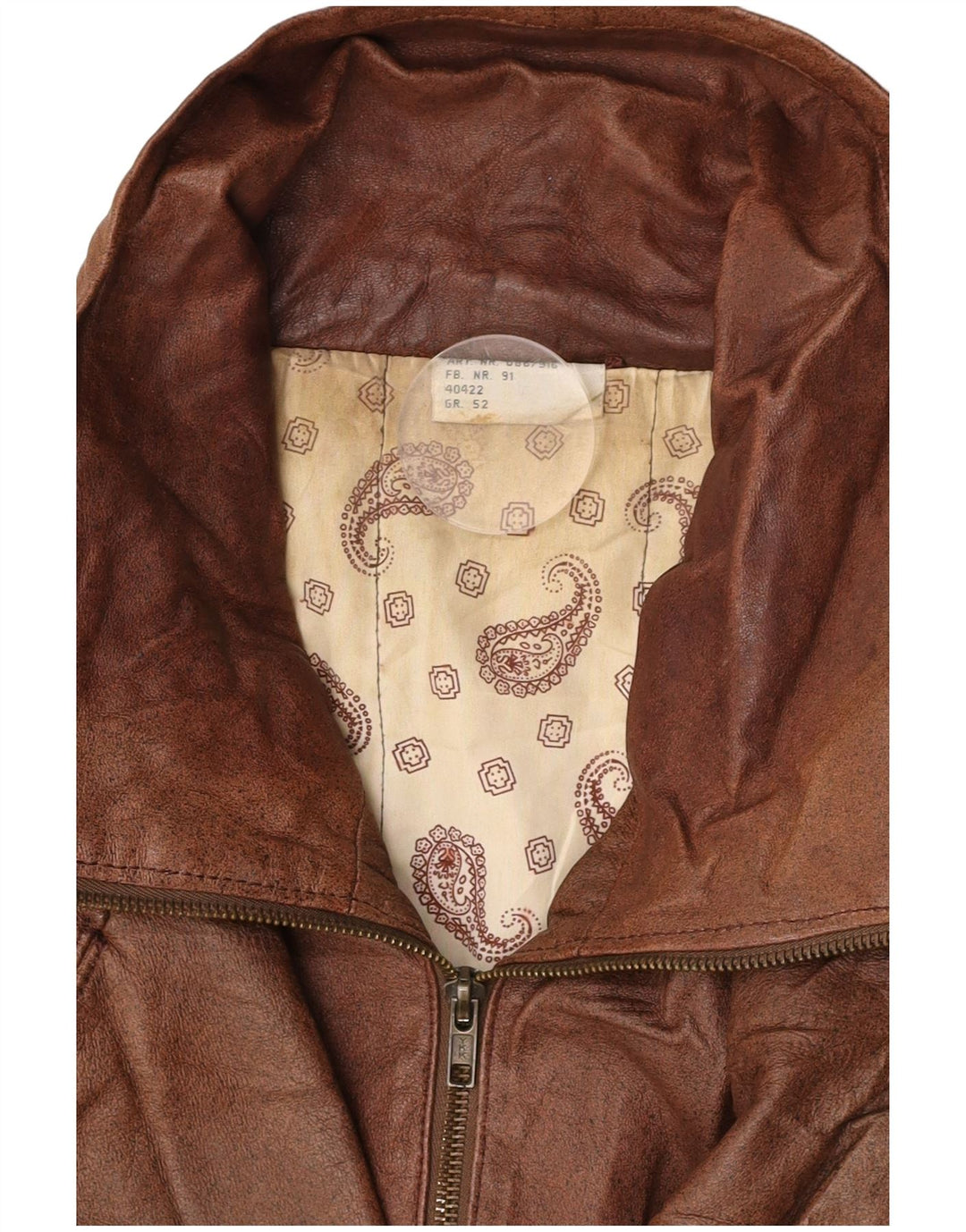 VINTAGE muška kožna jakna IT 52 XL smeđa