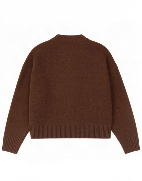 Zara ženski veliki džemper s veznim izrezom UK 10 Small Brown