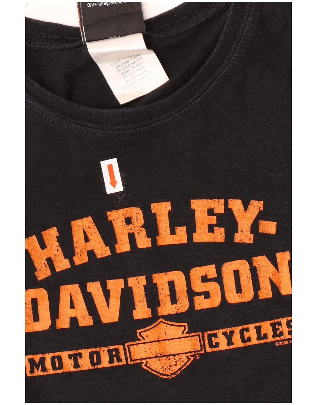 HARLEY DAVIDSON Ženska grafička majica kratkih rukava UK 12 Srednje crni pamuk
