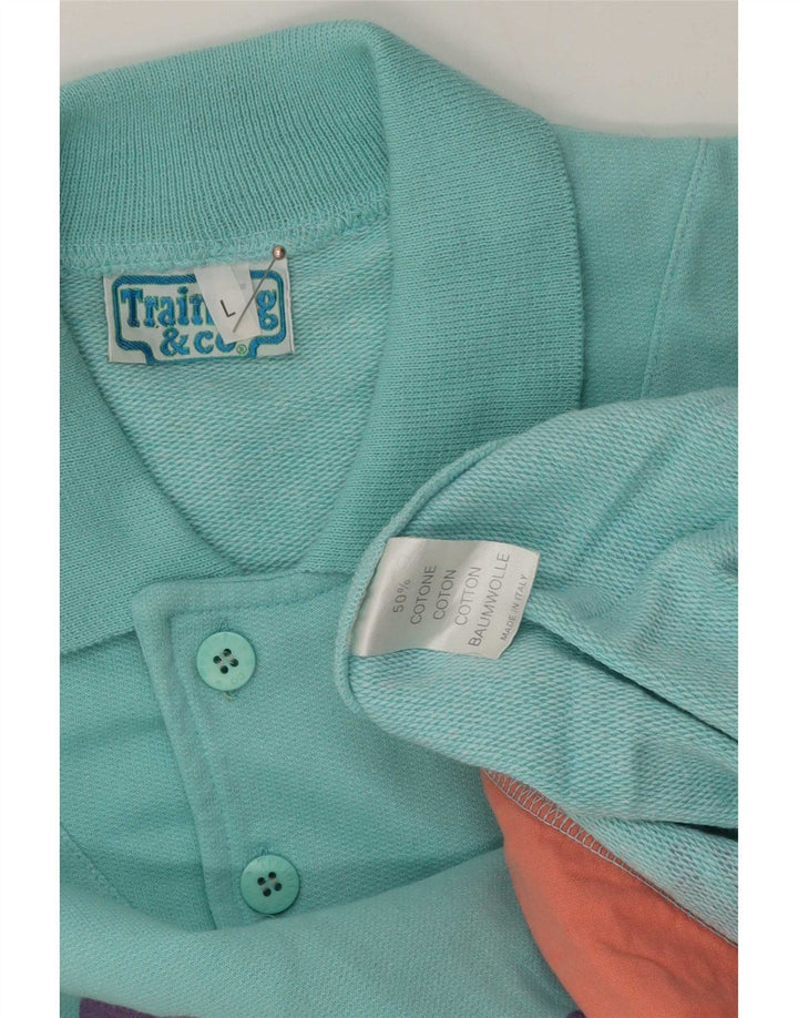 Vintage muški džemper s grafičkim motivima, veliki raznobojni kockica boja