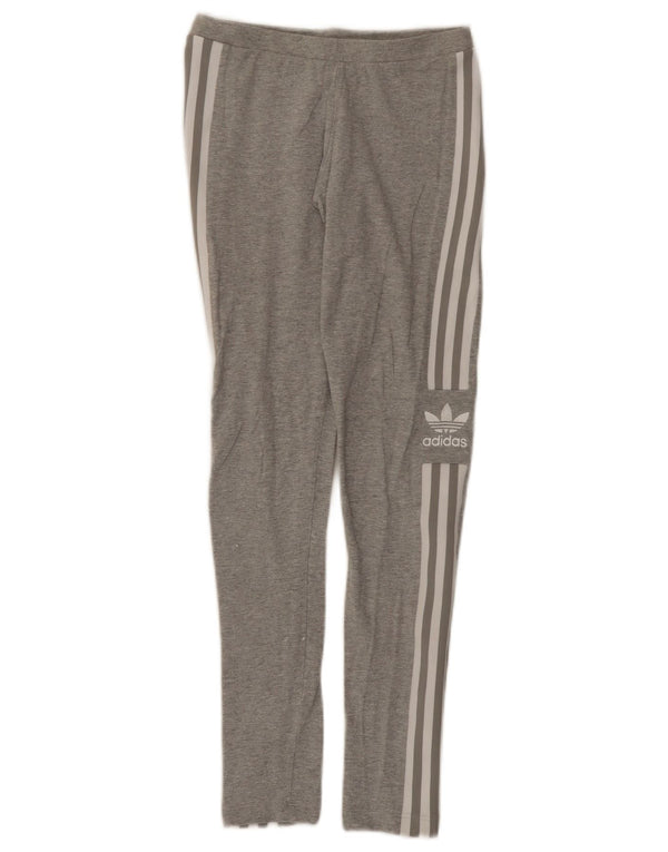 Adidas Womens Graphic Leggings UK 8 Small Grey Cotton