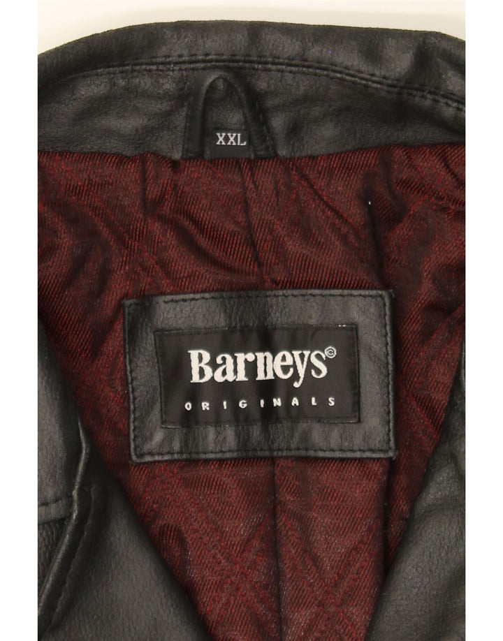 BARNEYS Mens Leather Jacket UK 44 2XL Black Leather Vintage BARNEYS and Second-Hand BARNEYS from Messina Hembry 